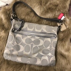 Coach Gray Silver Tote Bag